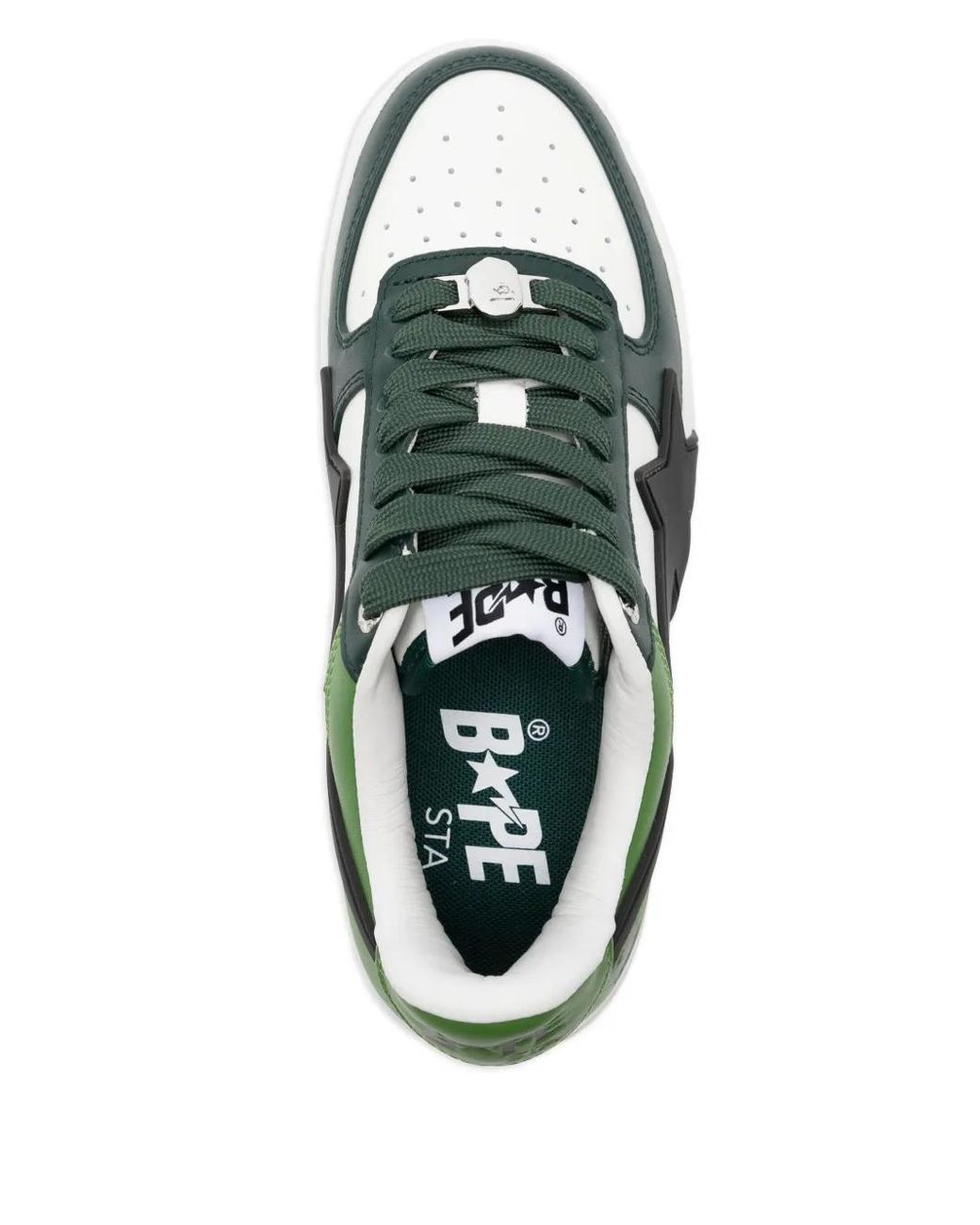 A Bathing Ape Green Bape Sta Sneakers