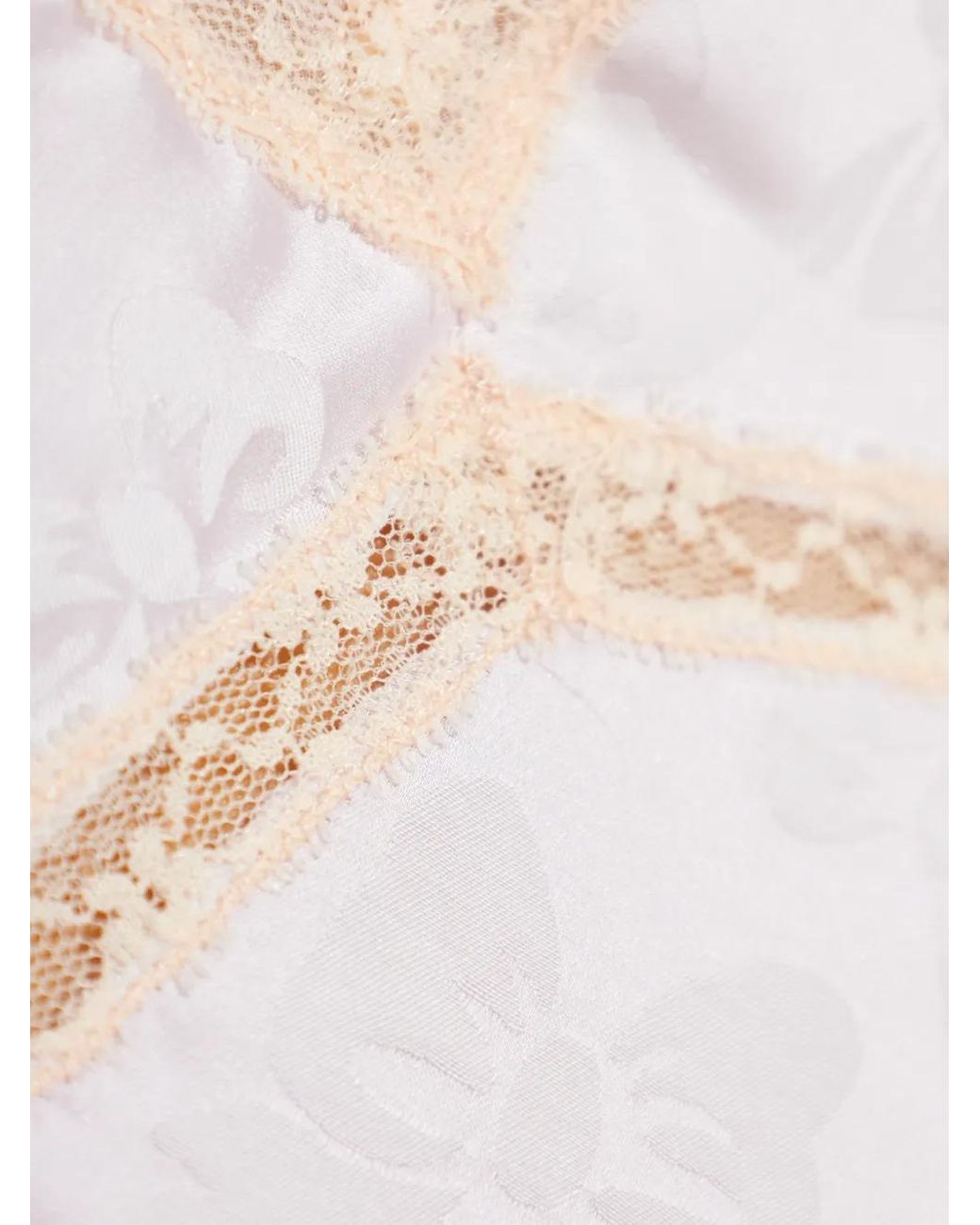 LoveShackFancy White 'Lirena Lace Trim Floral Blouse