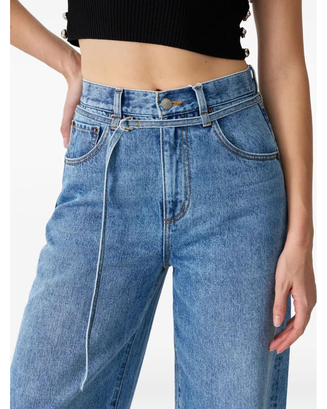 Hey Joanie Blue Jean Ample Twilight À Taille Ceinturée