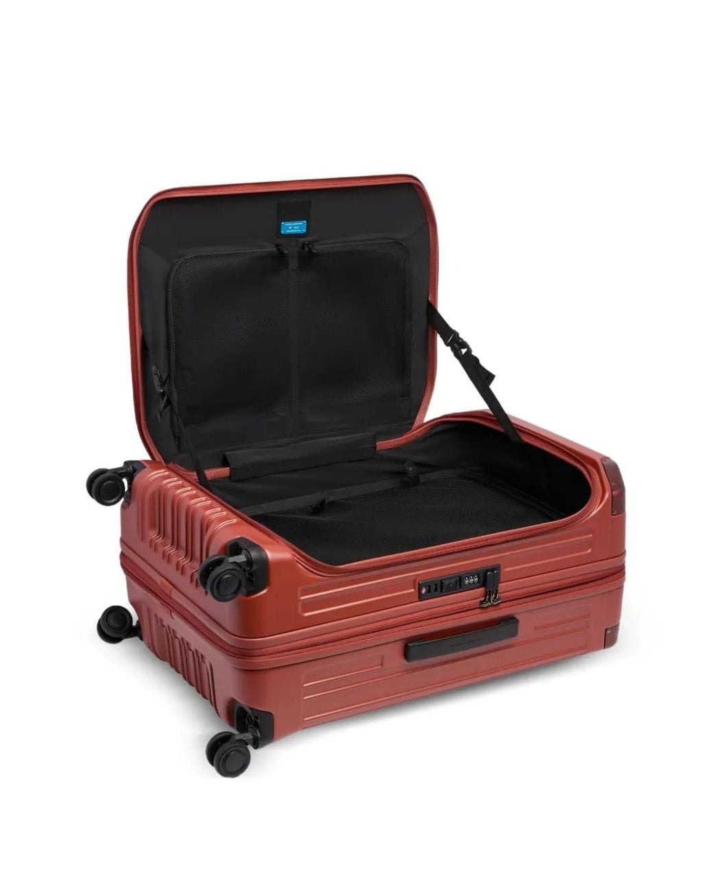 Piquadro Red Medium Expandable Hardside Suitcase