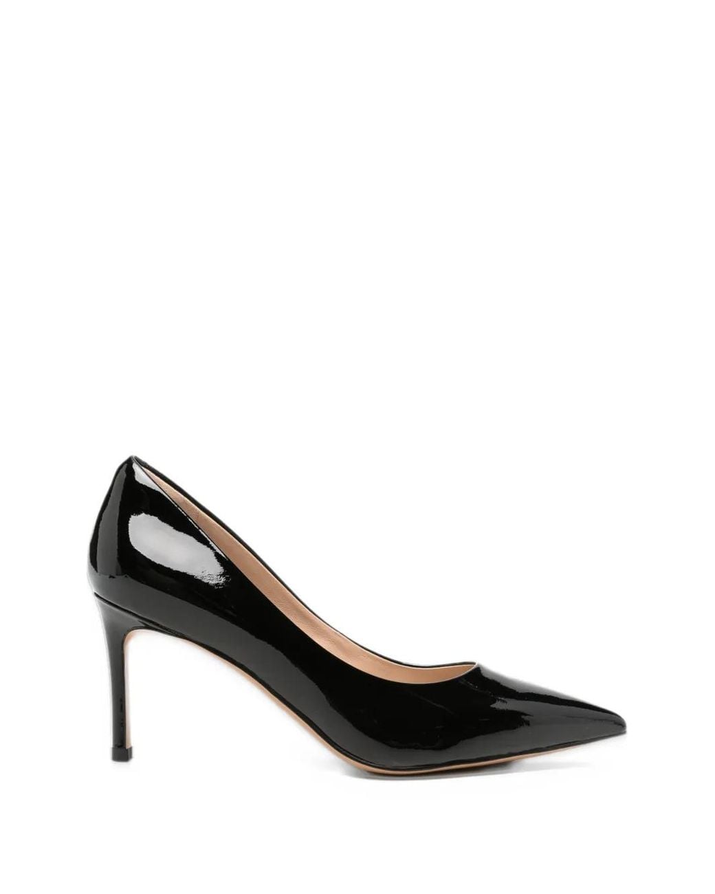 Linda Baumann Black Patent-Finish Pointed-Toe Pumps