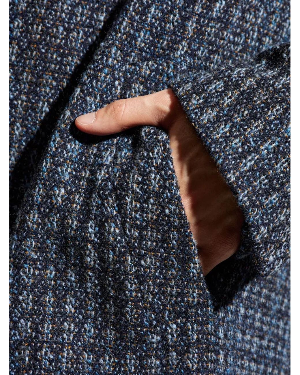 Etro Wollen Jas Met Textuur in het Blue voor heren