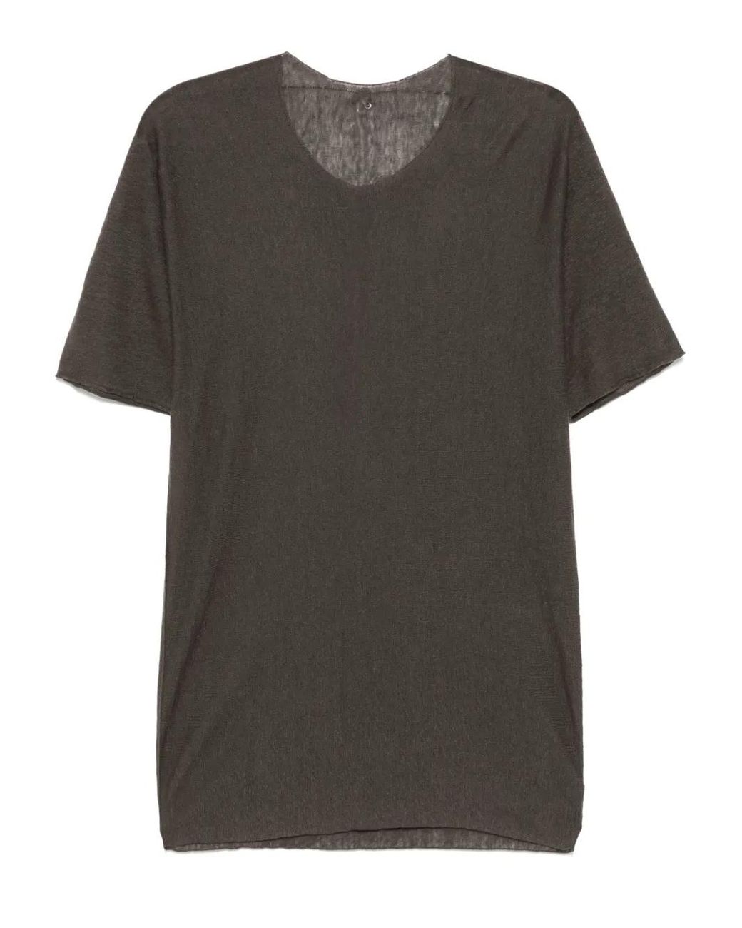 Label Under Construction Gray Cotton T-Shirt for men