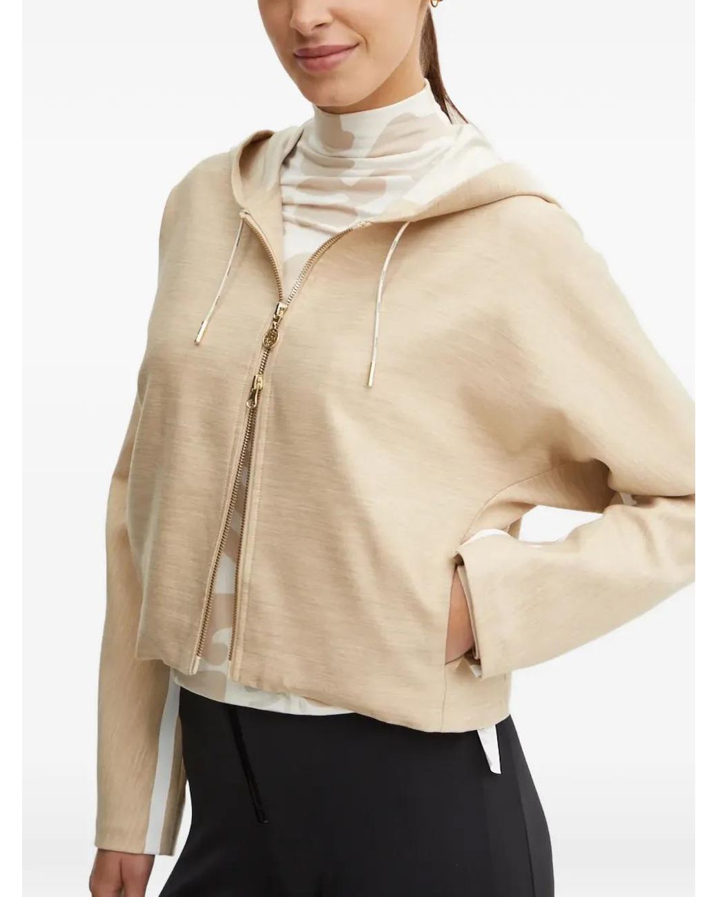 Sportalm Natural Side-Stripe Drawstring Cropped Jacket