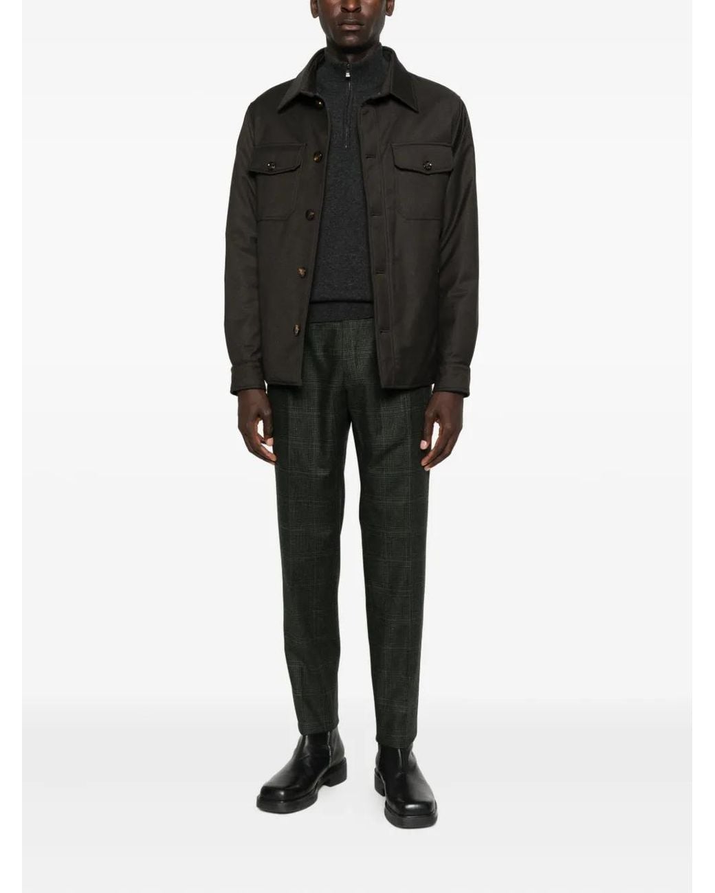 Corneliani Black High-Neck Half-Zip Sweater for men
