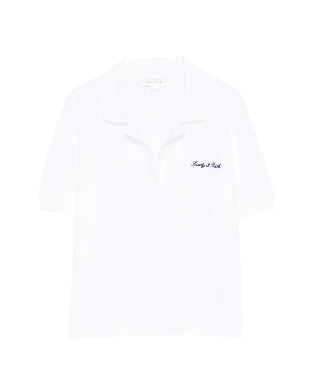 Sporty & Rich White April Logo-Embroidered T-Shirt