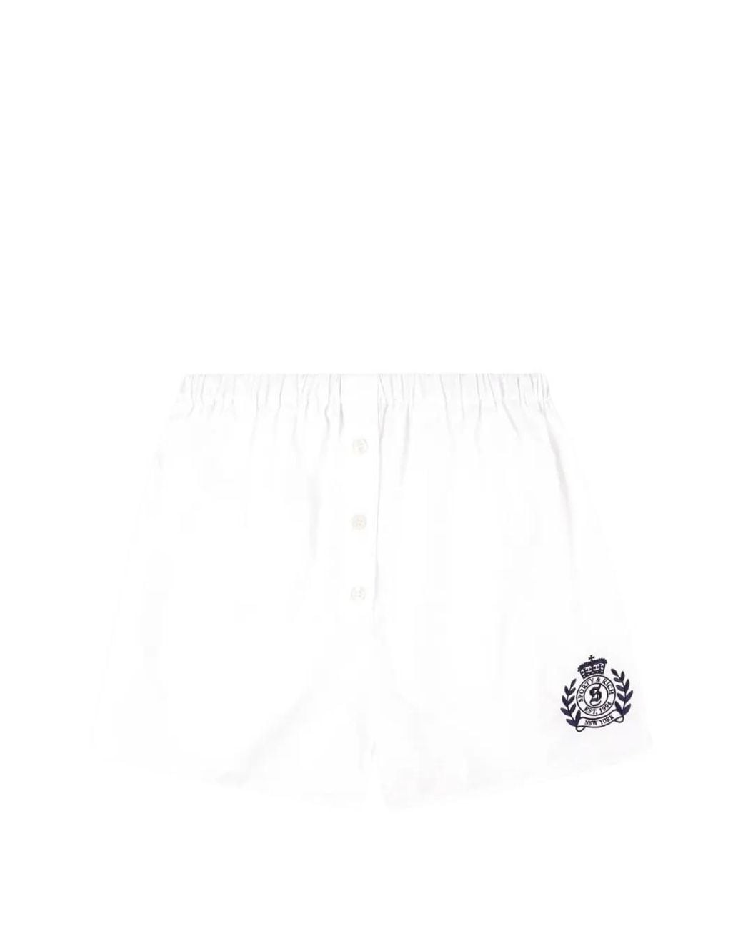 Sporty & Rich White Logo-Crest Boxer Shorts
