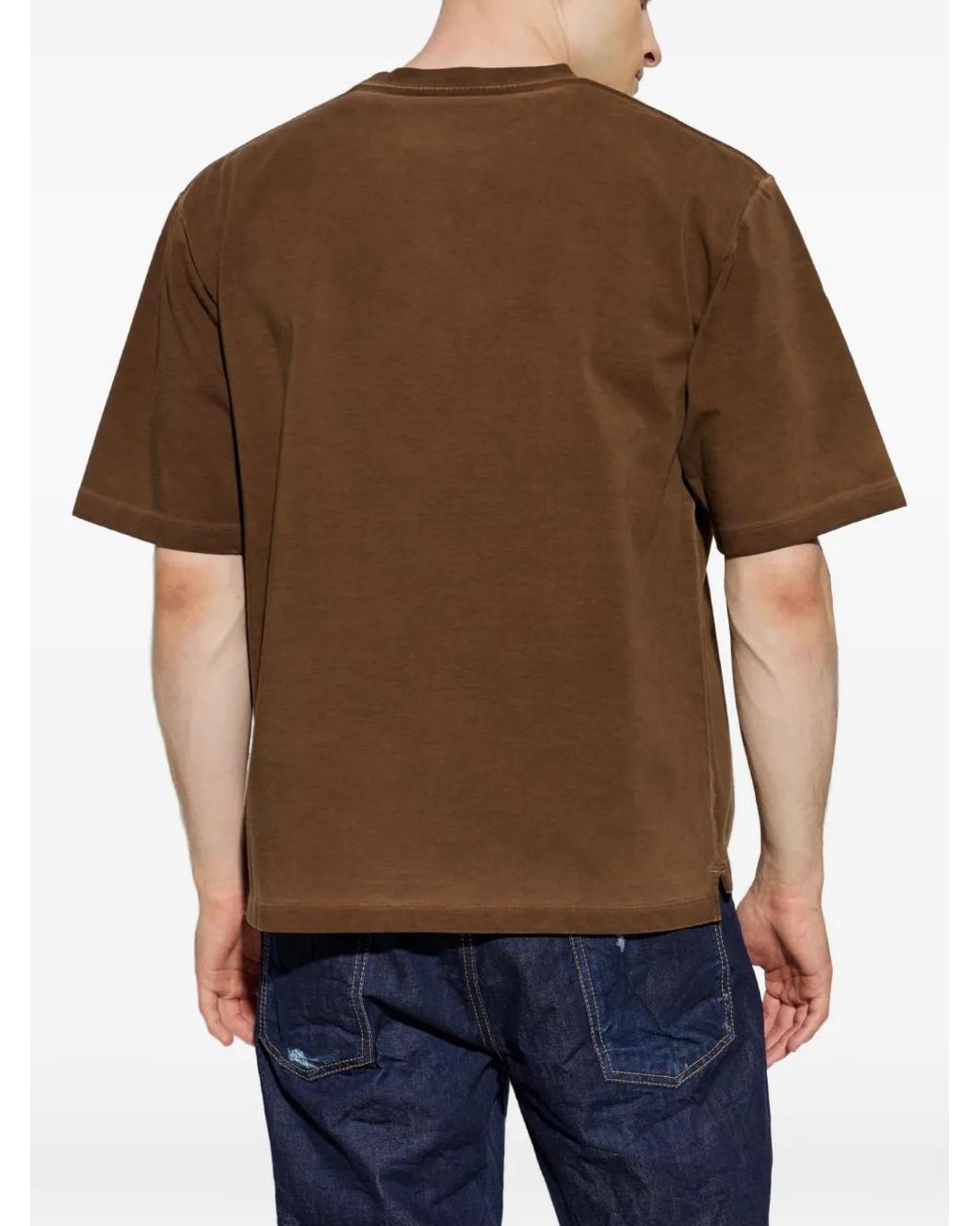 DSquared² Brown Logo-Patch T-Shirt for men