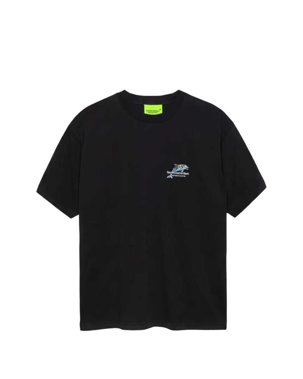 New Amsterdam Black Logo-Prtin T-Shirt for men