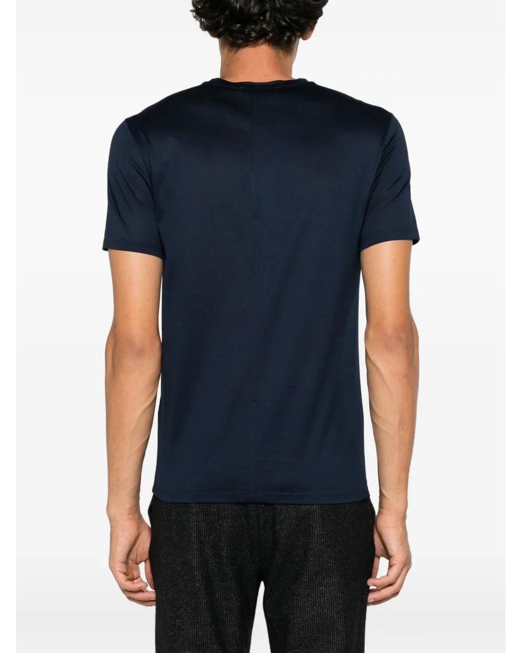 John Varvatos Blue Crew-Neck T-Shirt for men