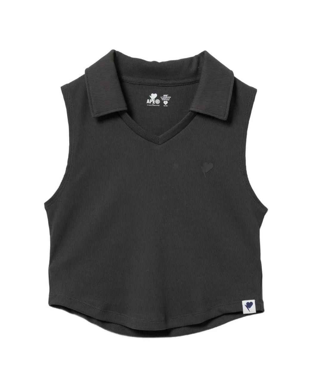 AAPE BY A BATHING AP Black Heart Logo Polo