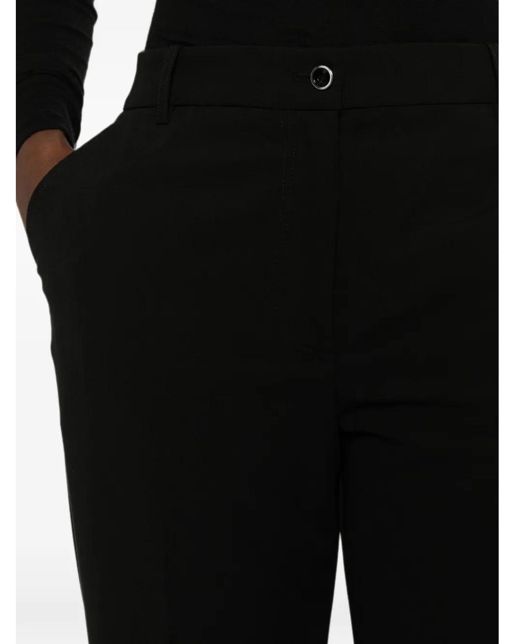 Pinko Black Plain-Coloured Palazzo Trousers