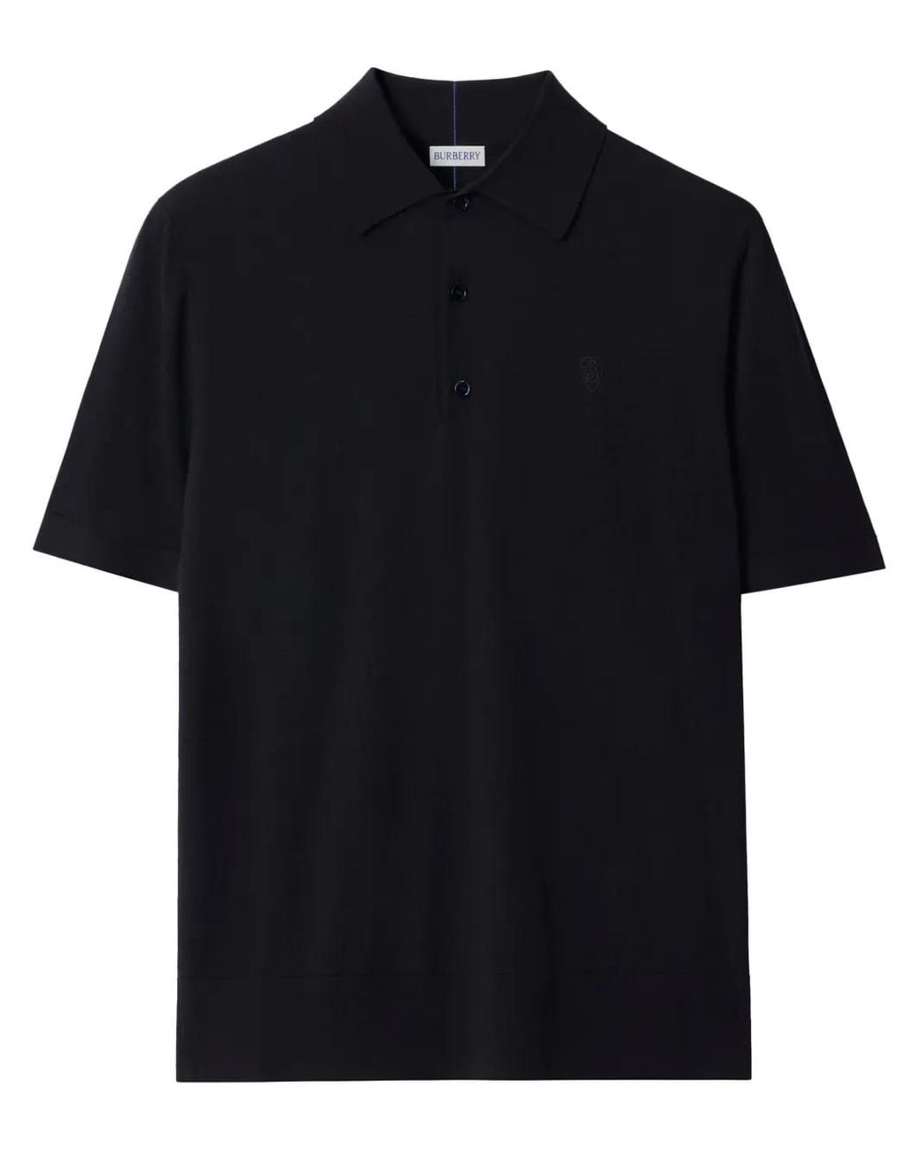 Burberry Black Wool Polo Shirt for men