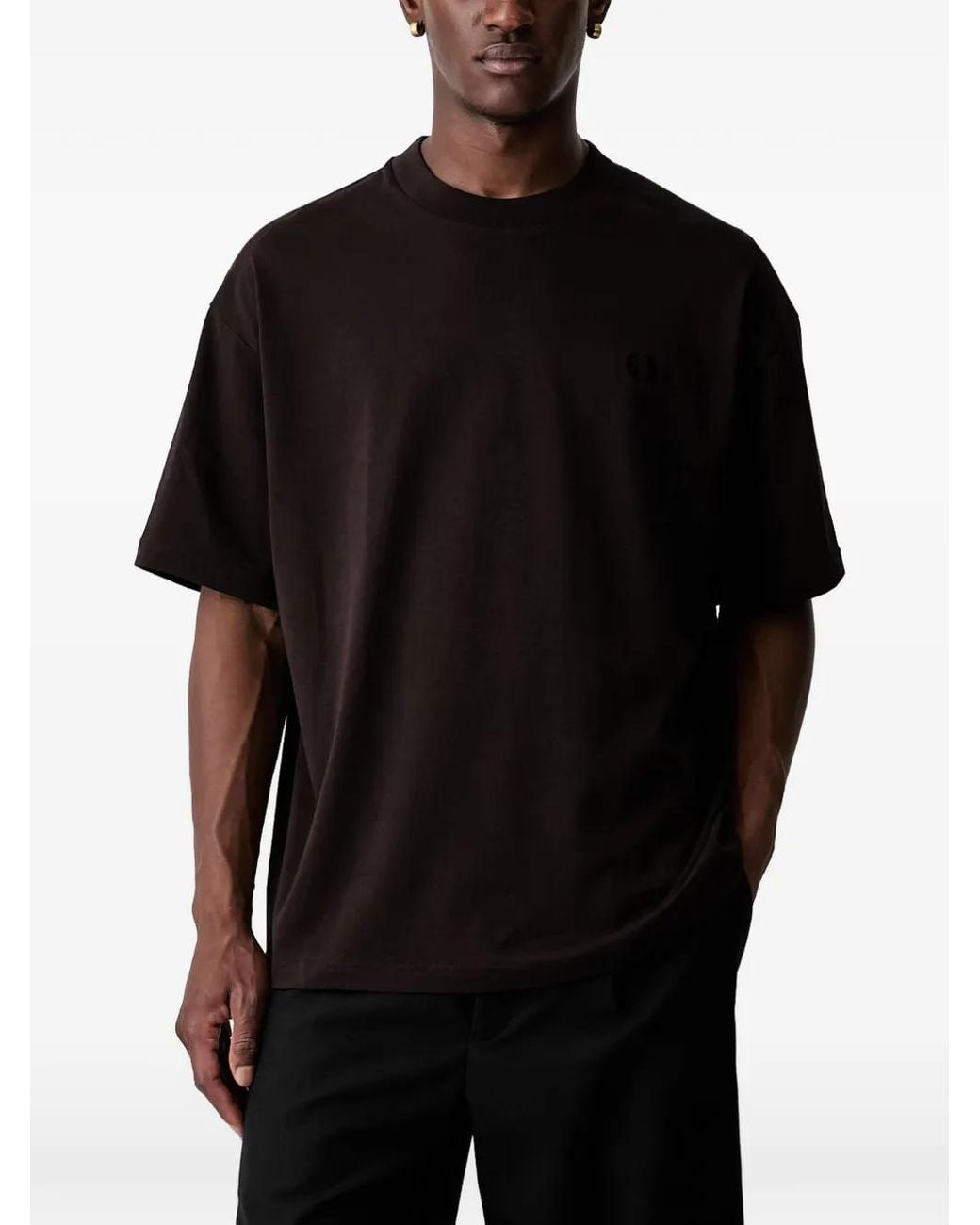 Fred Perry Black Oversized T-Shirt for men