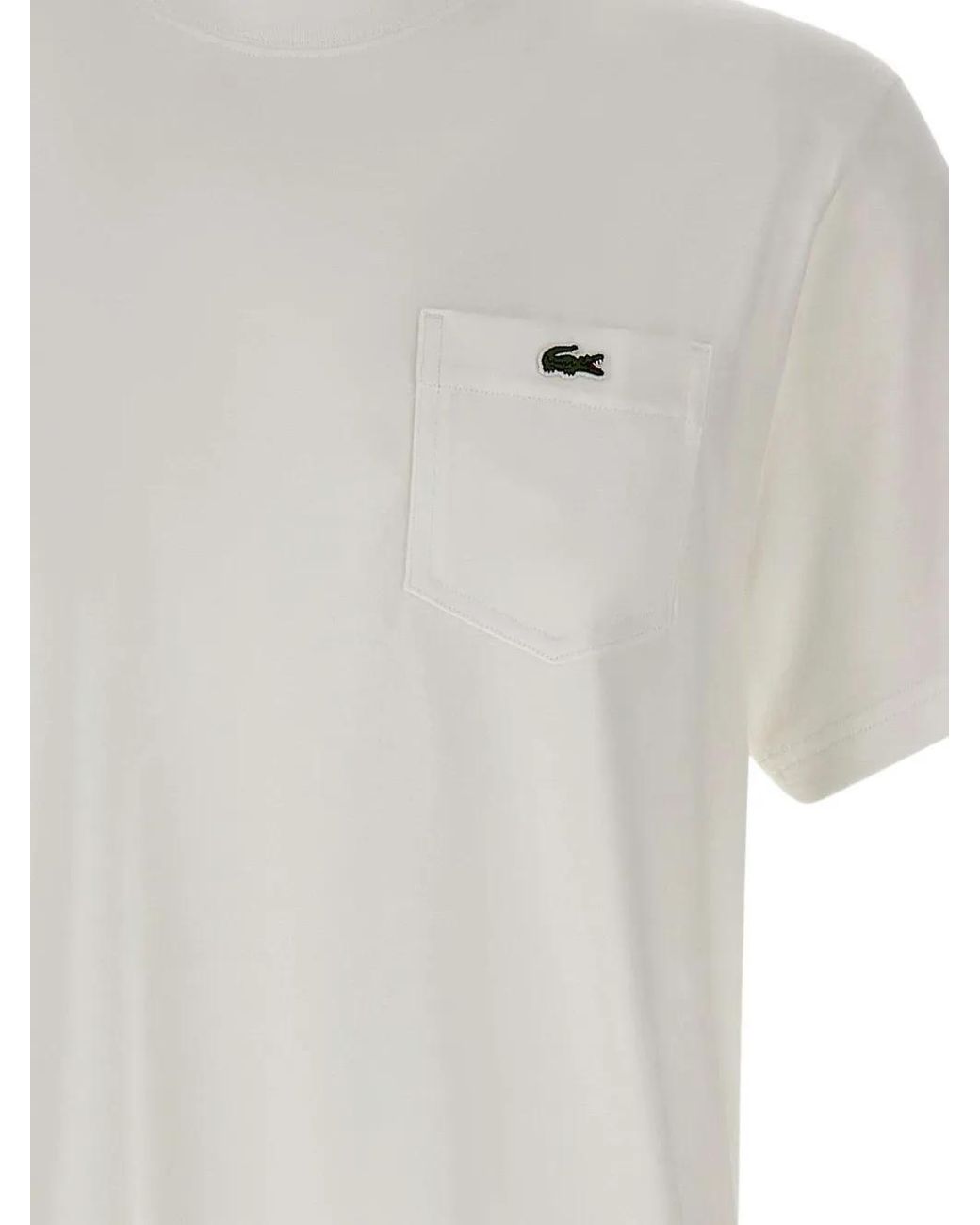 Lacoste White Cotton T-Shirt for men