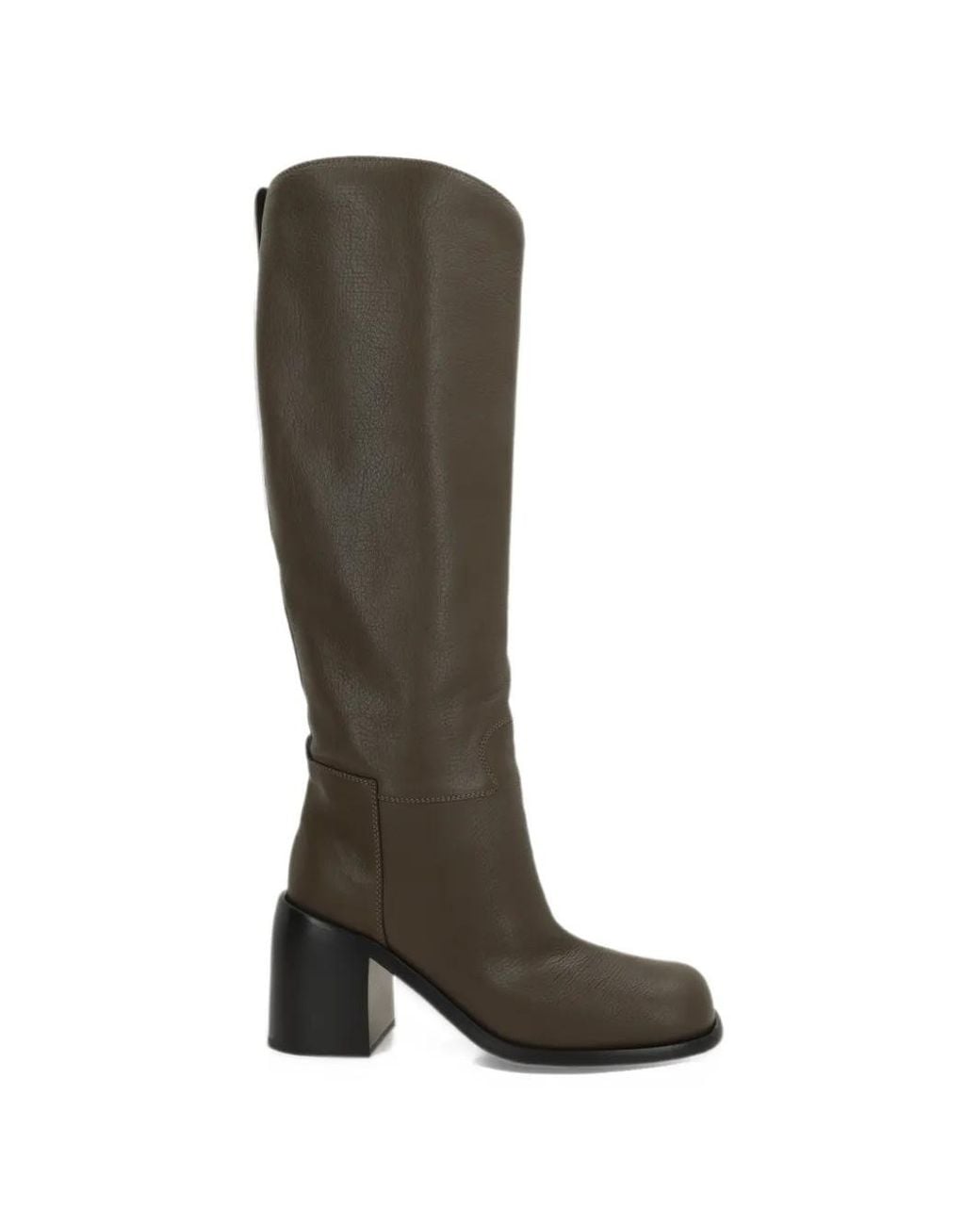 Sergio Rossi Black Grainy-Leather Knee-High Boots