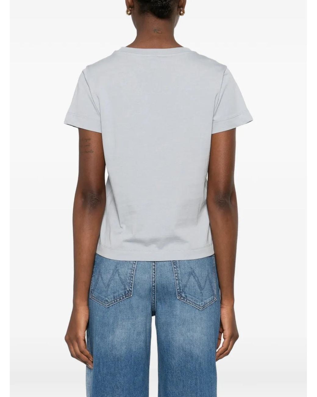 Pinko White Logo-Appliqué T-Shirt