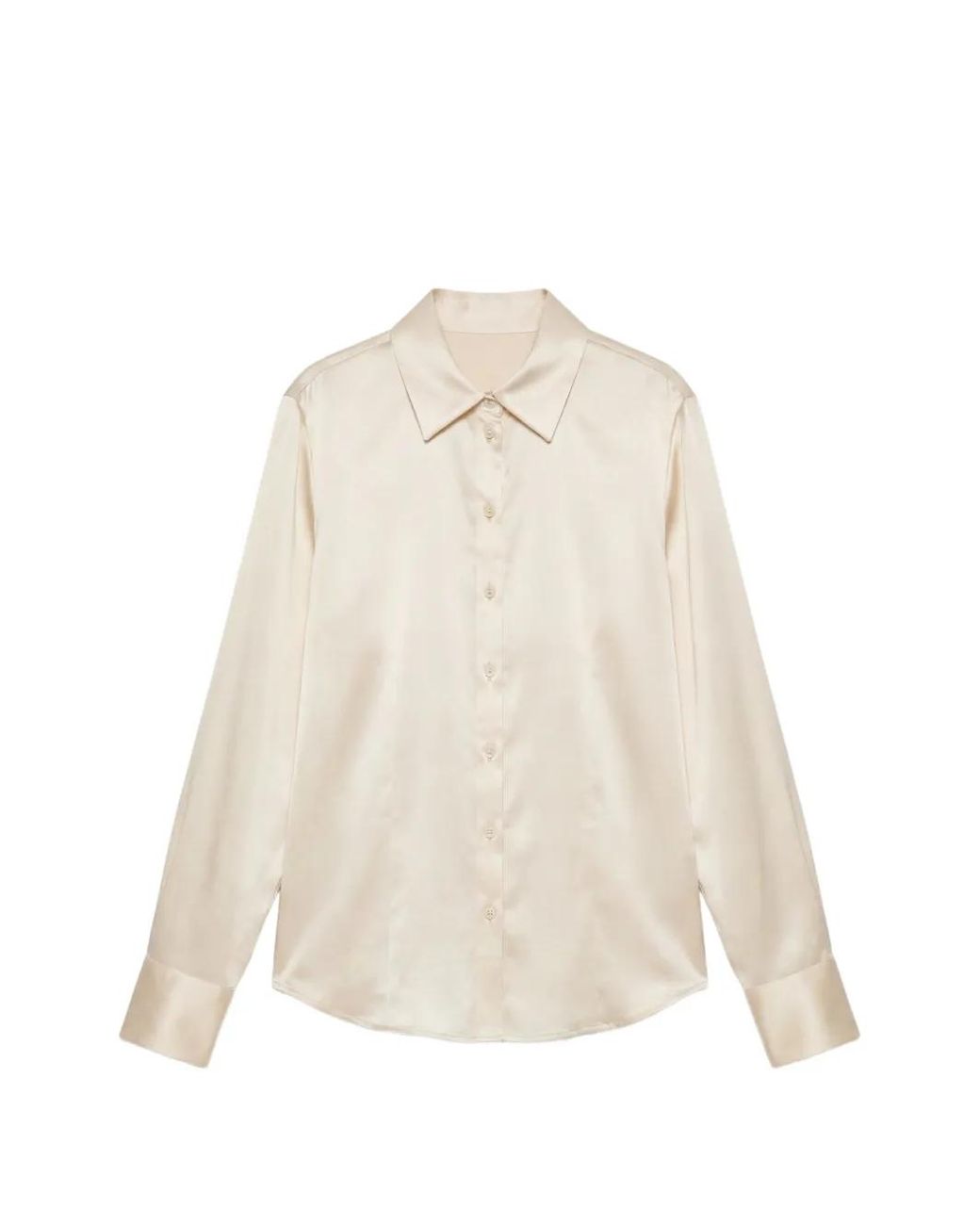 Reformation White Raya Fitted Silk Shirt