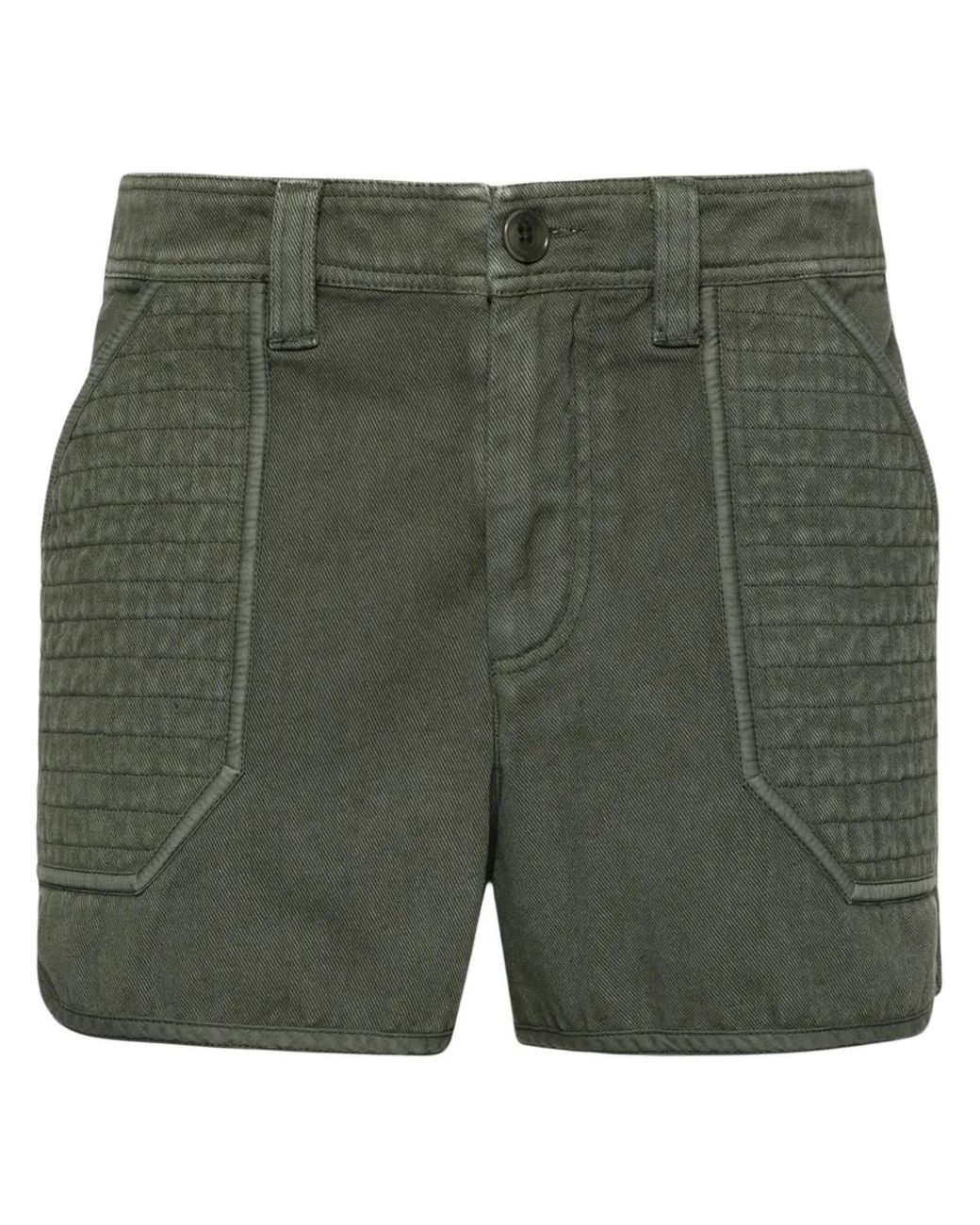 Zadig & Voltaire Green Sei Twill Mini Shorts