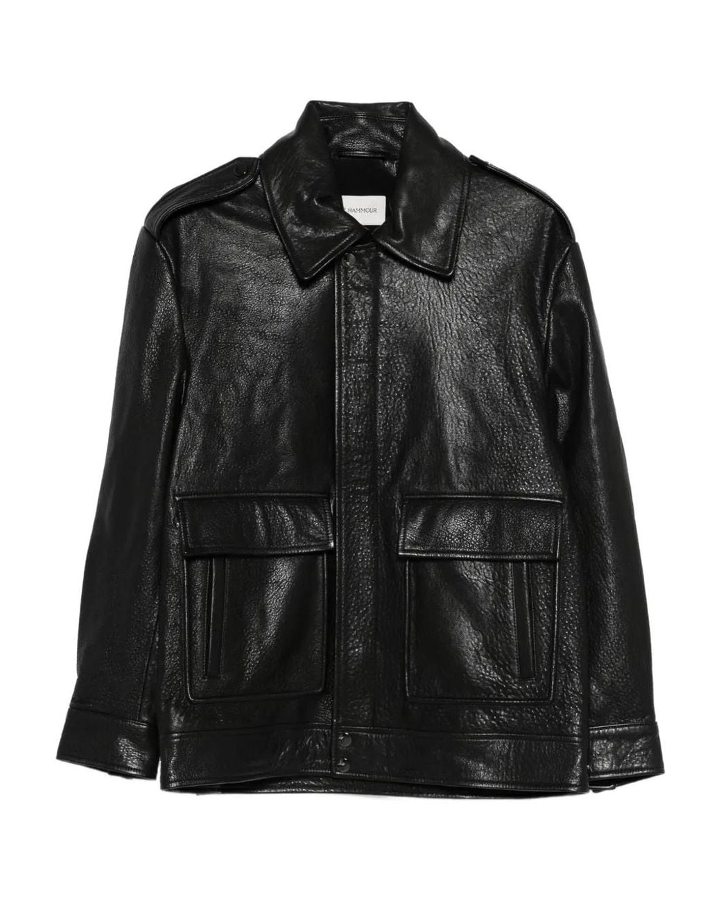 Nour Hammour Black Drey Leather Jacket