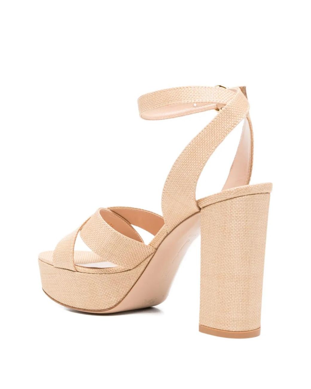 Gianvito Rossi Natural Criss-Cross Platform Sandals