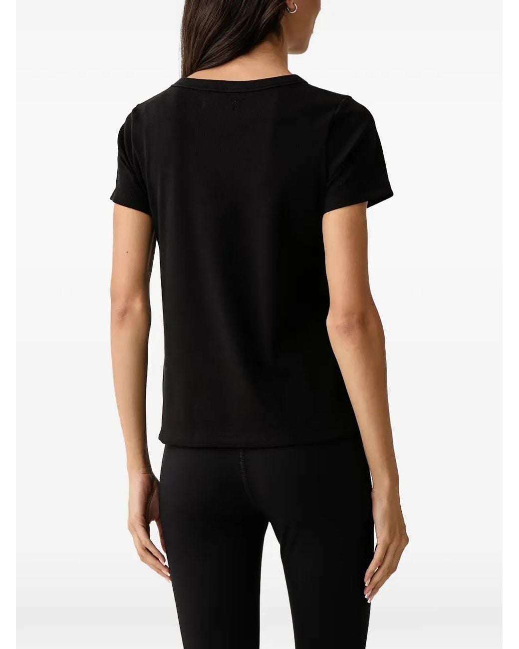 DKNY Geribbeld T-Shirt in het Black