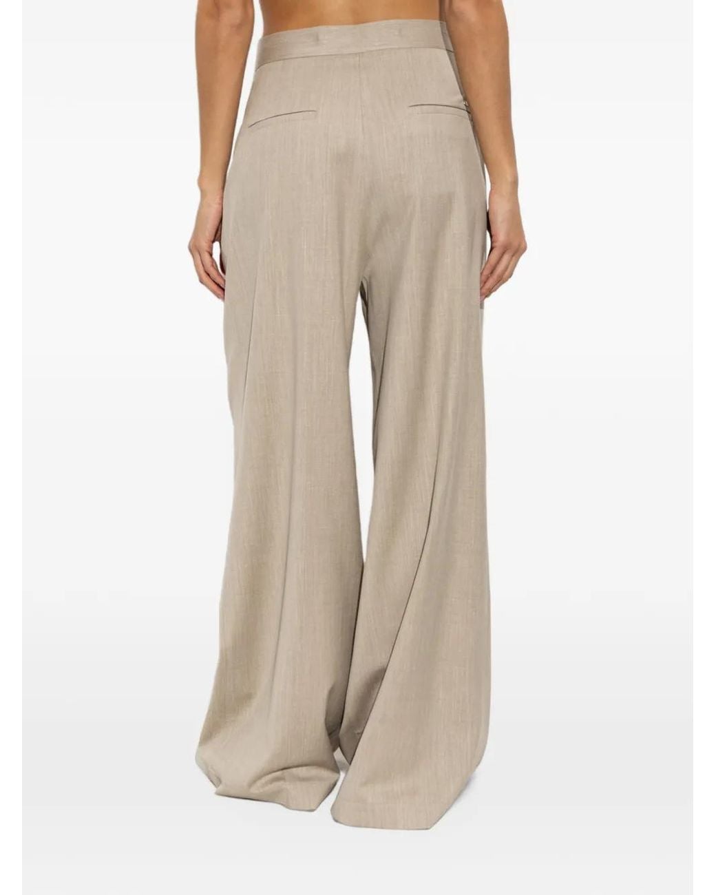 Paul & Shark Natural Pleated Wide-Leg Trousers