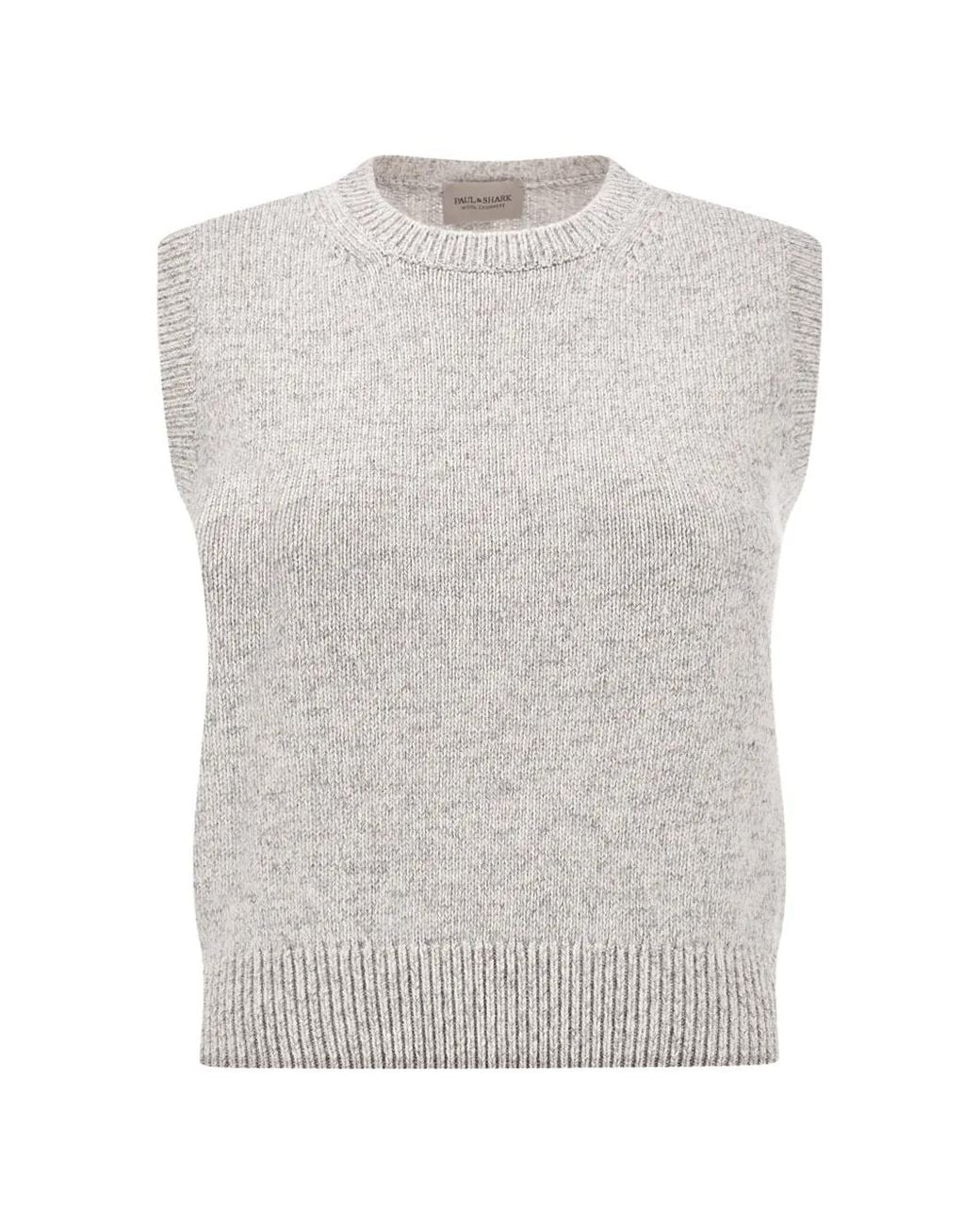 Paul & Shark White Ribbed-Knit Vest