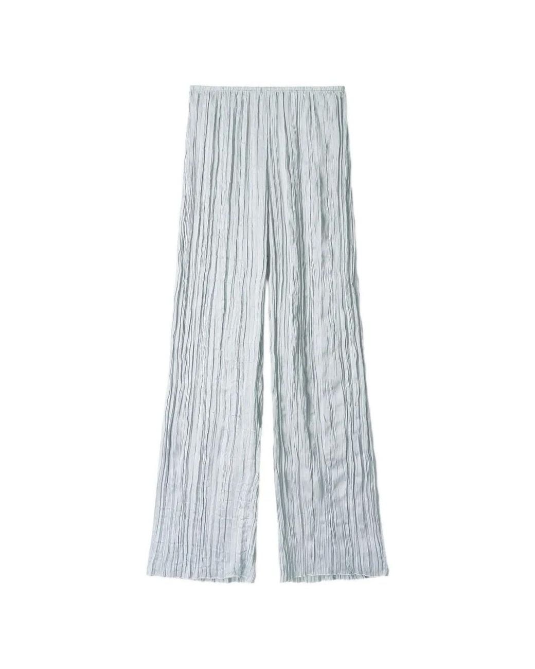 Staud White Nami Pleated Trousers