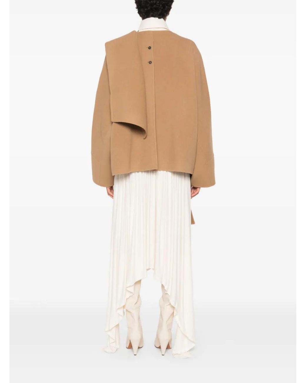 Source Unknown Natural Nuage Scarf Coat
