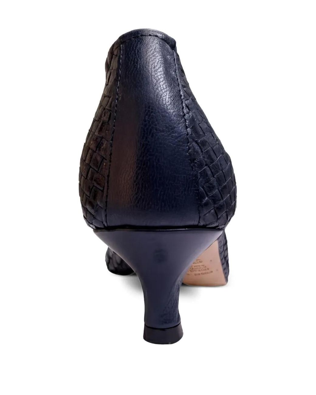 LA ROSE Blue Carol Woven Heeled Pumps