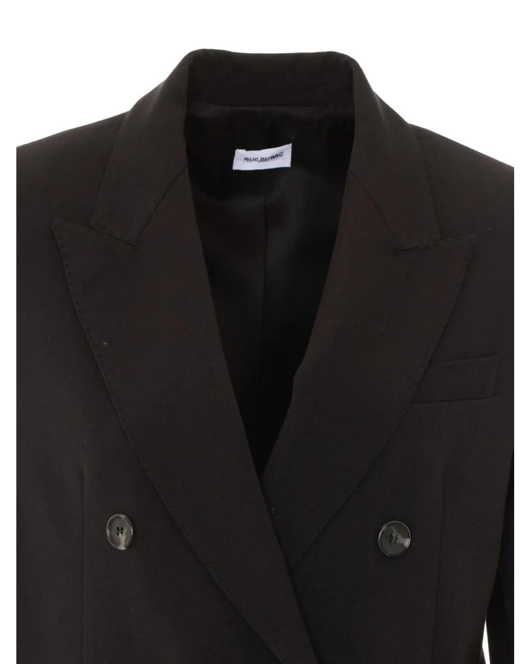 RUE DU BAC Black Double-Breasted Peak-Lapels Jacket