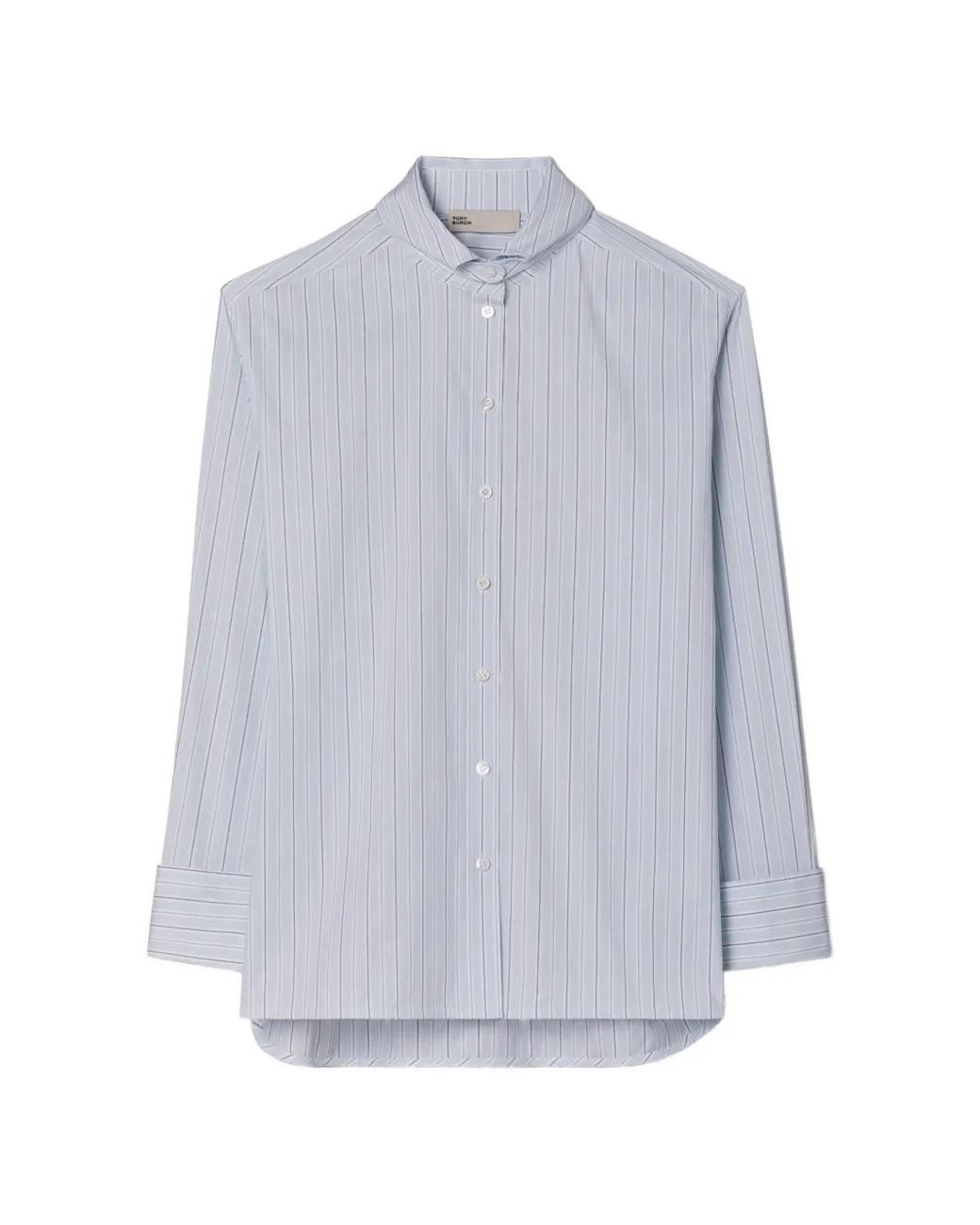 Tory Burch Gray Chemise En Coton À Rayures