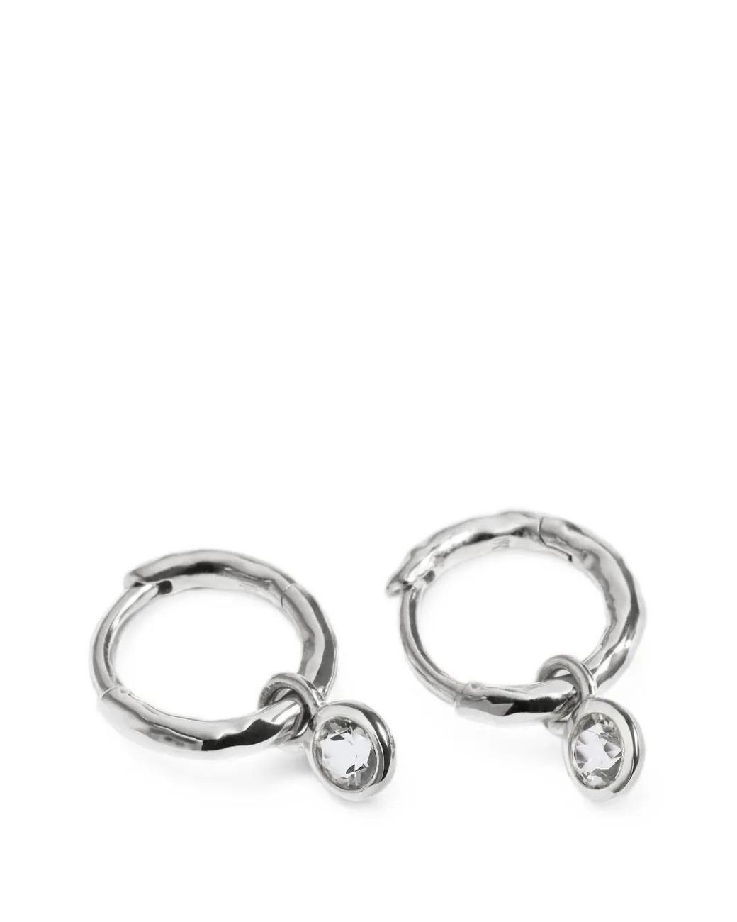 Monica Vinader White Topaz Huggie Earrings