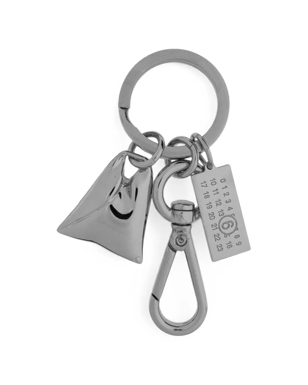 MM6 by Maison Margiela White Porte-Clés À Logo Gravé