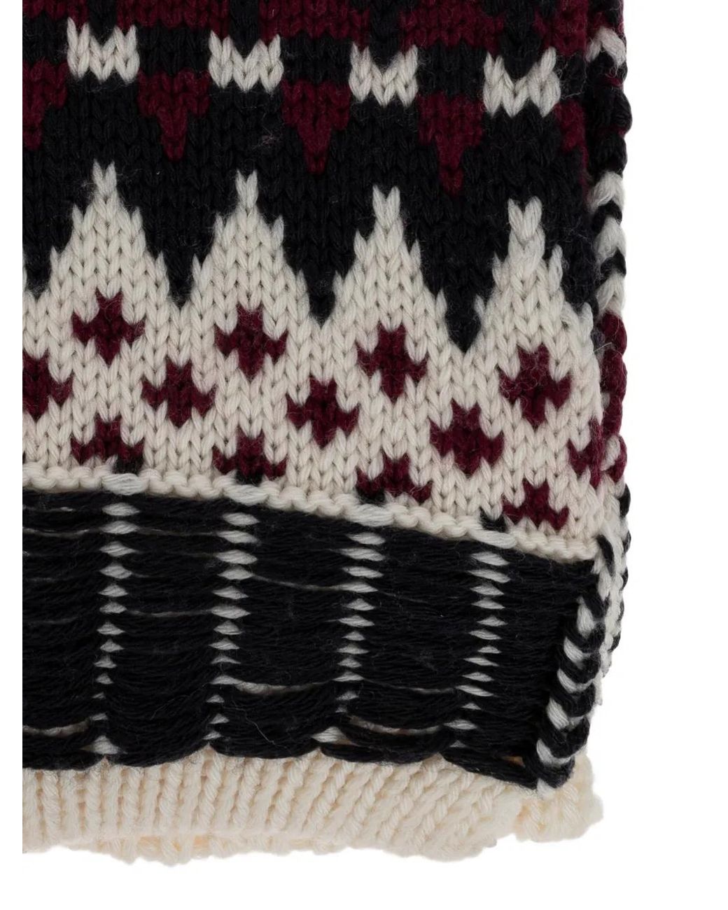 Akep Black Cable-Knit Jacquard-Patterned Scarf