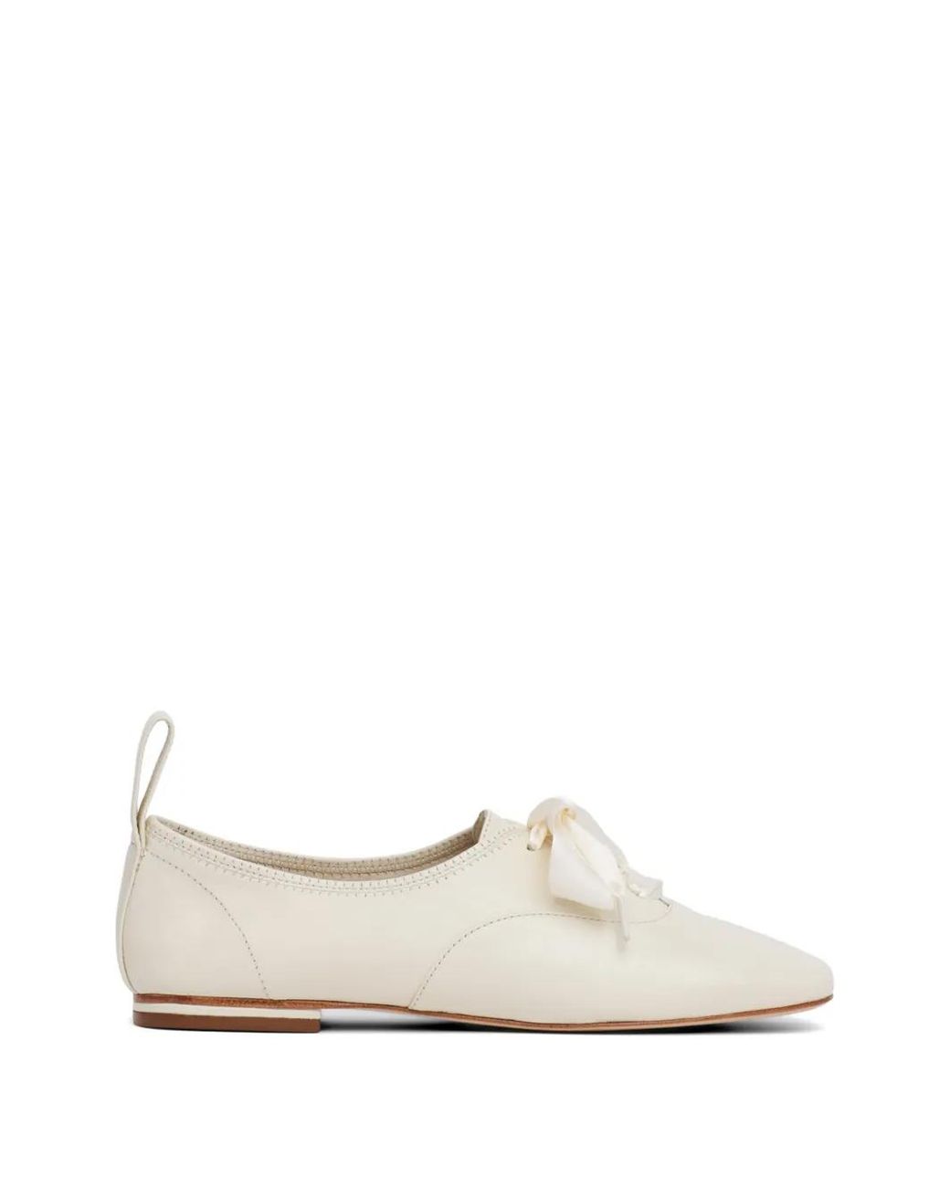 Cinq À Sept White Christina Leather Flat Pumps