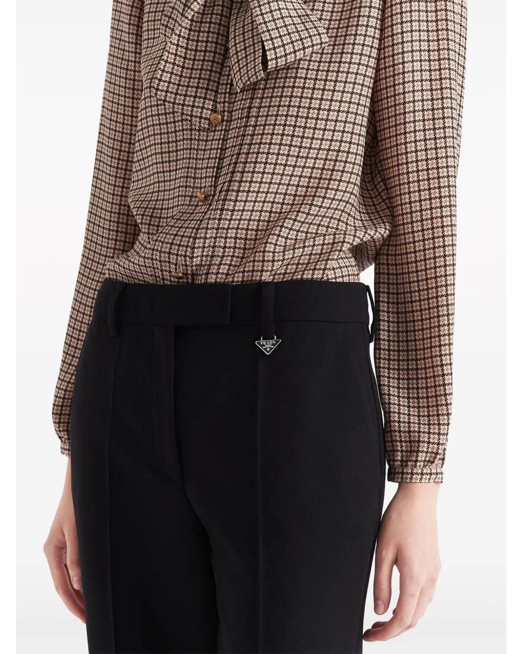 Prada Black Triangle-Logo Trousers