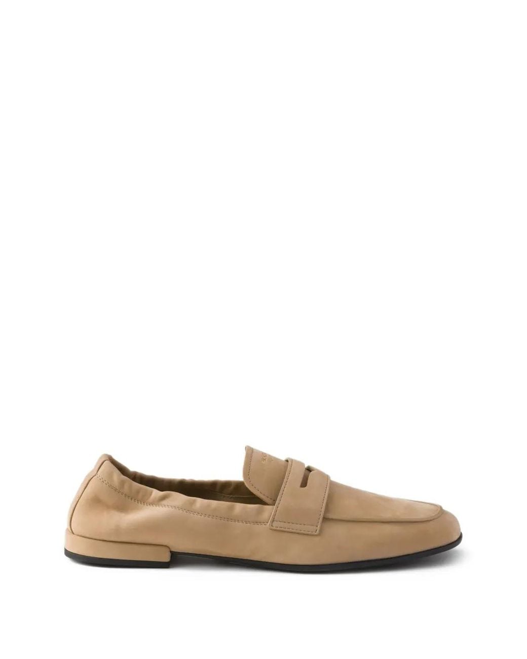 Prada White Shuffle Nubuck Leather Loafers