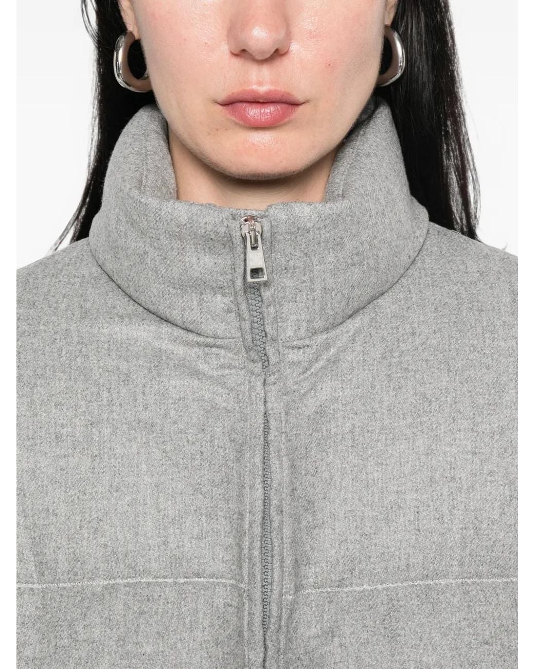 Panicale Gray Padded High-Neck Jacket