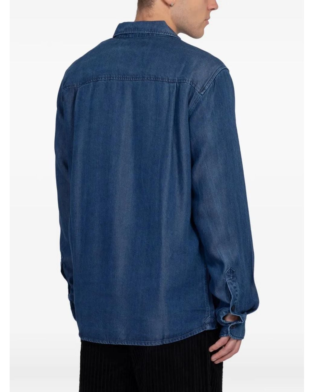 Minimum Blue Ace Patch-Pocket Shirt for men