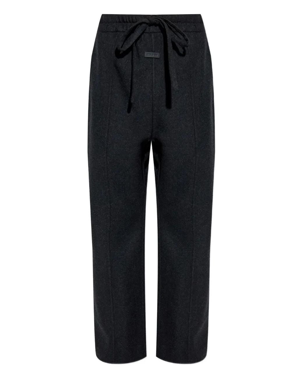 Fear Of God Black Drawstring-Waist Trousers for men