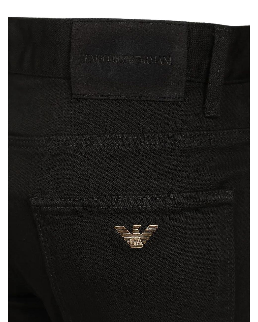 Emporio Armani Black Straight-Leg Five-Pocket Jeans for men