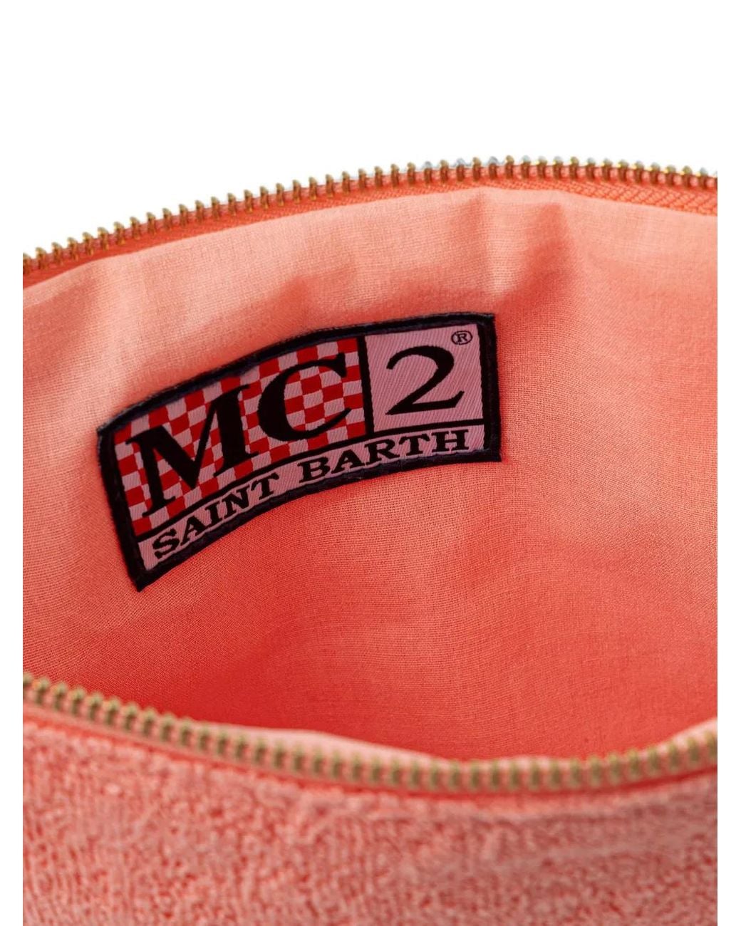 Mc2 Saint Barth Pink Pochette Pareasy À Logo Saint Barth En Jacquard