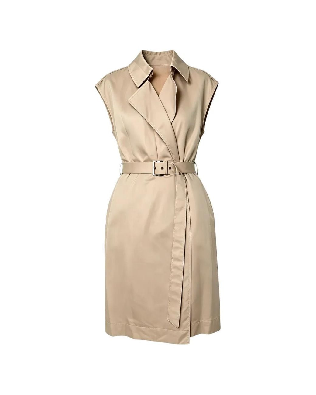 Brunello Cucinelli White Belted Sleeveless Mini Dress