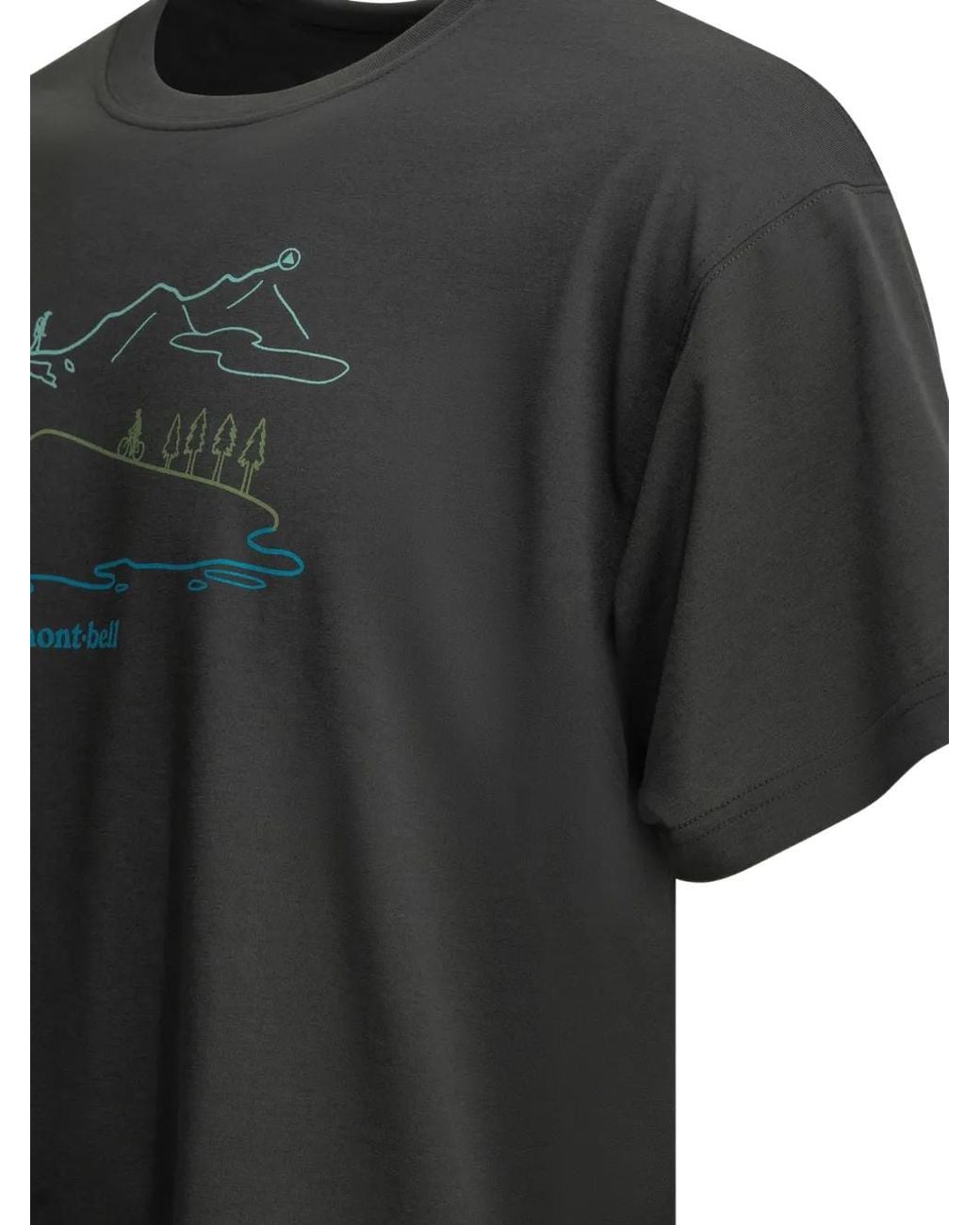 Montbell Black Wickron Long Track T-Shirt for men