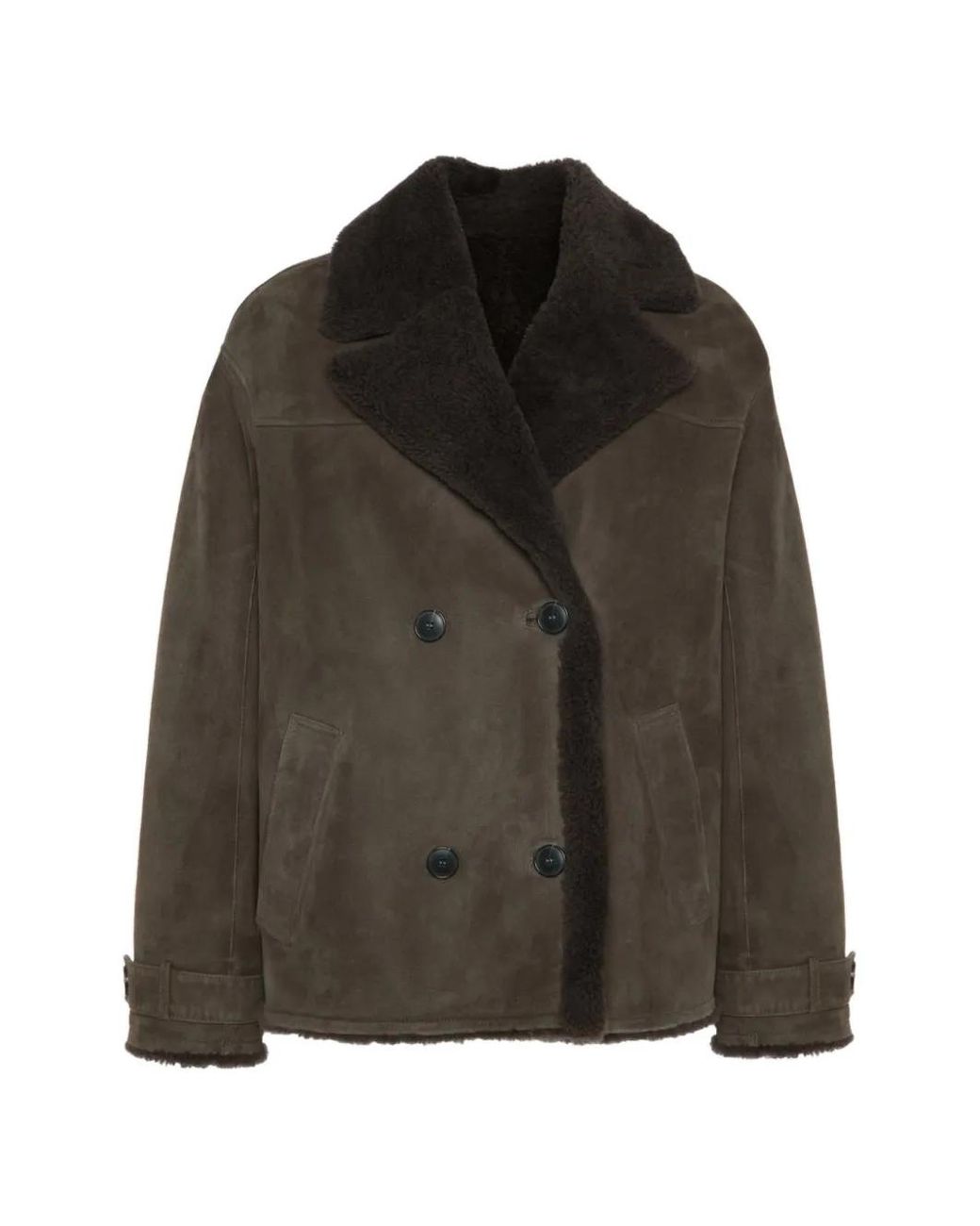 Yves Salomon Brown Shearling Jacket