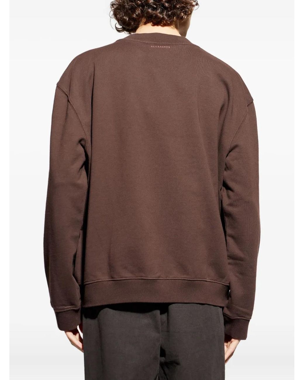 AllSaints Brown Icon Crew-Neck Sweatshirt for men