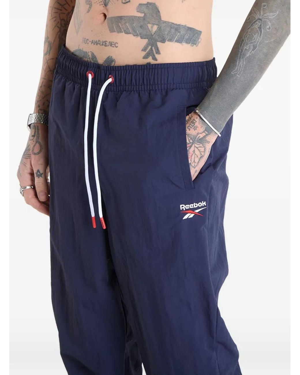 Reebok Blue Drawstring Track Trousers for men