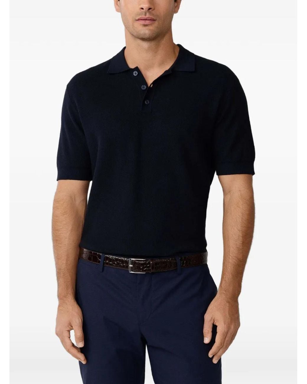 Hackett Black Short-Sleeved Polo Shirt for men